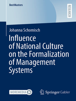 cover image of Influence of National Culture on the Formalization of Management Systems